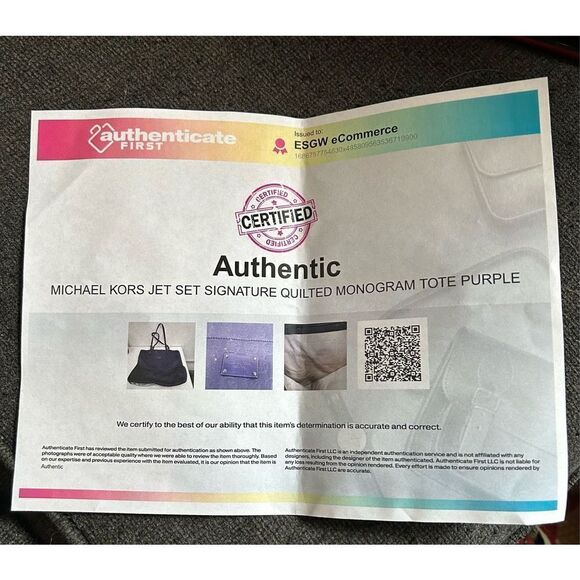 Michael Kors Signature Neoprene large purple tote - Picture 7 of 7